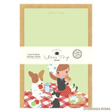 Introducing a wonderful mini letter set from the wonderful artist Ryoko Yomogida's With Trip collection! It features a lovely girl character accompanied by her little animal friends as they adventure through the world. Choose from the various designs available to spread warmth one letter at a time!