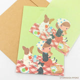 Introducing a wonderful mini letter set from the wonderful artist Ryoko Yomogida's With Trip collection! It features a lovely girl character accompanied by her little animal friends as they adventure through the world. Choose from the various designs available to spread warmth one letter at a time!