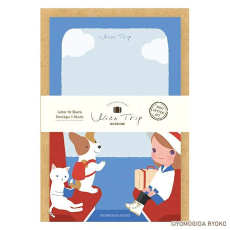 Introducing a wonderful mini letter set from the wonderful artist Ryoko Yomogida's With Trip collection! It features a lovely girl character accompanied by her little animal friends as they adventure through the world. Choose from the various designs available to spread warmth one letter at a time!
