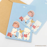 Introducing a wonderful mini letter set from the wonderful artist Ryoko Yomogida's With Trip collection! It features a lovely girl character accompanied by her little animal friends as they adventure through the world. Choose from the various designs available to spread warmth one letter at a time!