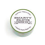 Extra wide garden gnome washi tape. 

- Each roll is 30mm X 5m
- Acid-free
- Original Smarty Pants design
- Individually shrink wrapped
- Kraft label on top displays pattern of tape
- White label on bottom with product information