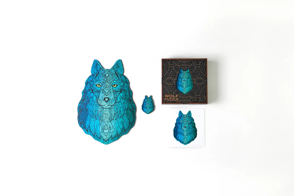 Embark on a thrilling adventure into the world of the wilderness with our Wolf Shaped Jigsaw Pieces Wooden Puzzle. This unique wooden puzzle is a captivating fusion of artistry and the untamed beauty of wolves, designed to enchant both kids and adults. Explore the details of this remarkable animal-shaped puzzle and prepare for hours of exciting play.
