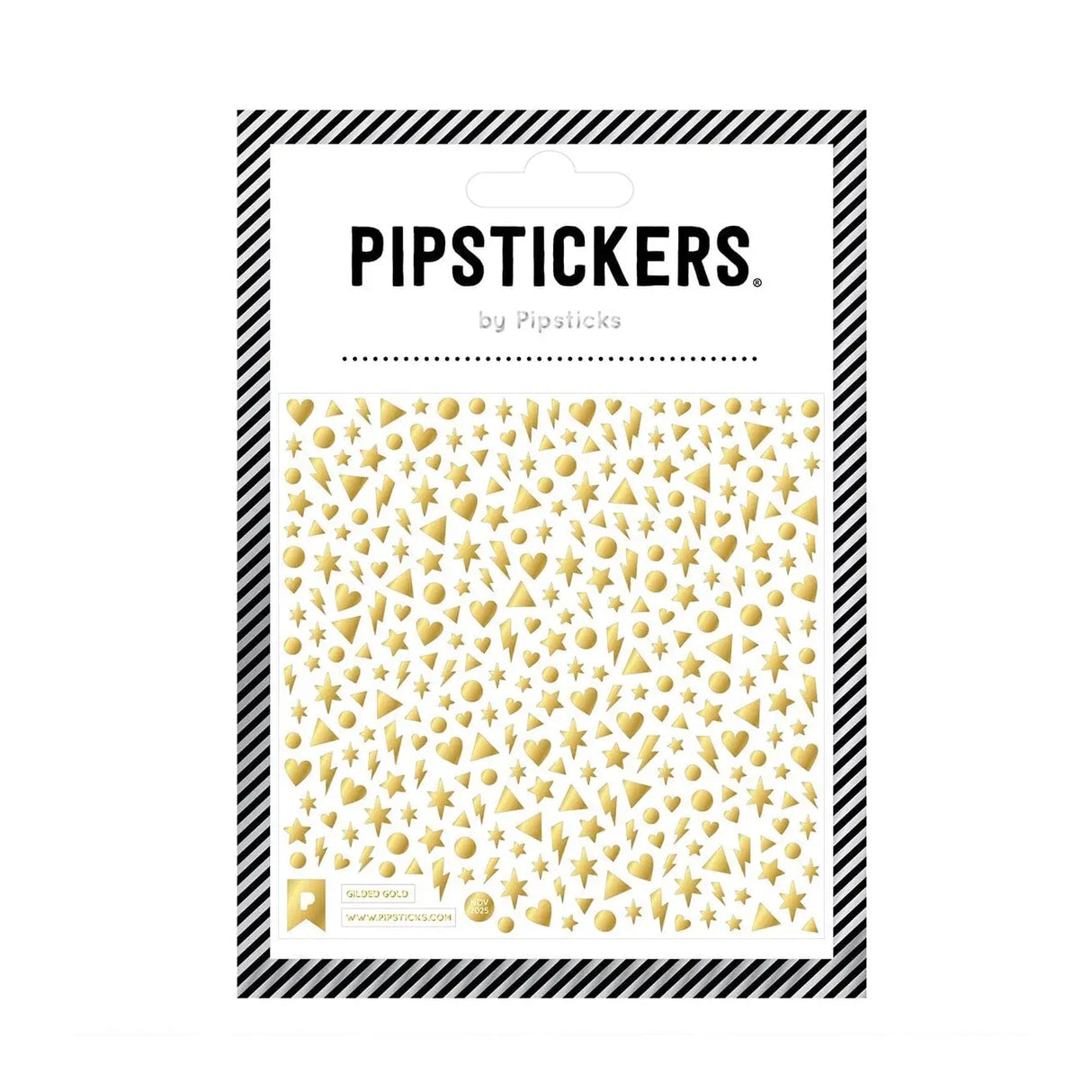 Tiny stickers in the most DREAMY gold foil adorn this PipSticker sheet. With more than 350 little stickers you can add a little (or a lot!) of sparkle on everything you touch! Perfect for journaling, crafting, and adding some glittery touches to all your mail and projects! 

Includes one 4" x 4" sheet of Gilded Gold PipStickers with 390 individual stickers. 