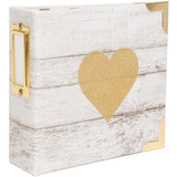 Álbum con anilla en D y corazón brillante de 4" x 4" 