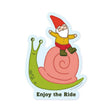 Gnome Snail Sticker Enjoy The Ride