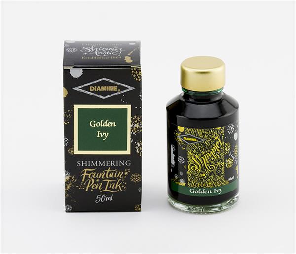 Diamine Shimmer 50ml Fountain Pen Ink - Golden Ivy