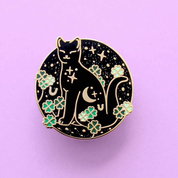 Glitter Punk - Good Luck Cat Enamel Pin