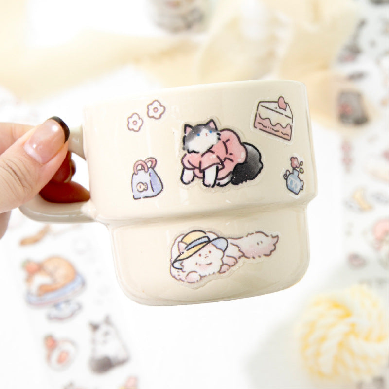 Add a cozy touch to your crafts with the Good Luck Cat Series Kiss Cut PET Tape. Each kiss‑cut piece is easy to peel and perfect for decorating journals, planners, pen‑pal letters, scrapbooks, and gifts. The soft kitty themed motifs give your pages a gentle, adorable touch that feels both adorable and playful.