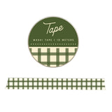Our green gingham washi tape lets you add some extra holiday magic to everything you do. Use this durable yet easily removable tape to add flair to sealed envelopes, wrapped gifts, or as a decorative border to card stock.

Additional Details:
- 15 mm width
- 10 m length