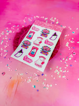 This listing is for one 4.5" x 6.8" sticker sheet with decorative stickers. These are great for any planner type, bullet journals, scrapbooking and so much more!&nbsp;

*DETAILS*

Printed on glossy sticker paper
Each sticker sheet measures 4.5" x 6.8"
Sticker sheets are kiss cut and ready to be peeled and used!