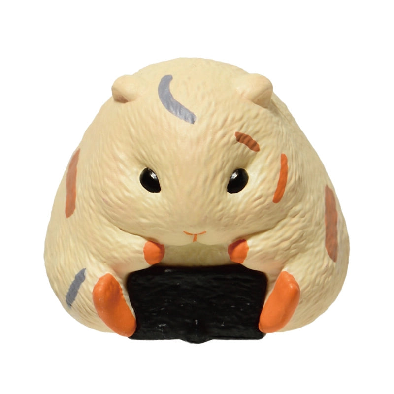 Hamusubi Kororin, Suttonton. Hamsters and rice balls have collaborated! Their adorable appearance will surely catch your eye! Each comes with a little Takuan figurine to display together. Approximately 3.4cm.&nbsp;

Lineup (5 Variants):

Nori Ume (Seaweed &amp; Plum)
Grilled Rice Ball
Bean Rice
Plum Shiso
Gomoku (Mixed Ingredients)