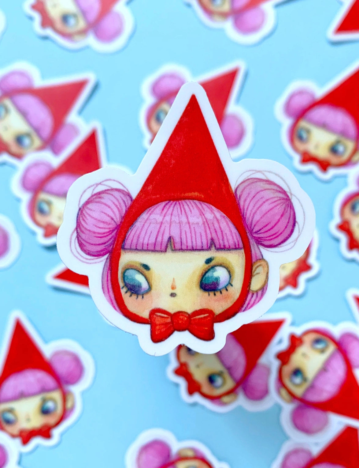 "Bubblegum" Vinyl Sticker made from Hannakin illustration.

Made from a durable vinyl with a laminate that protects it from scratching, rain and sunlight.

Sticker measures 50mm x 55mm.