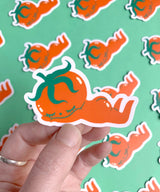 "Sleepy Tomato" Vinyl Sticker made from Hannakin illustration.

Made from a durable waterproof vinyl with a matte laminate that protects it from scratching, rain and sunlight.