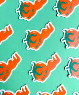 "Sleepy Tomato" Vinyl Sticker made from Hannakin illustration.

Made from a durable waterproof vinyl with a matte laminate that protects it from scratching, rain and sunlight.