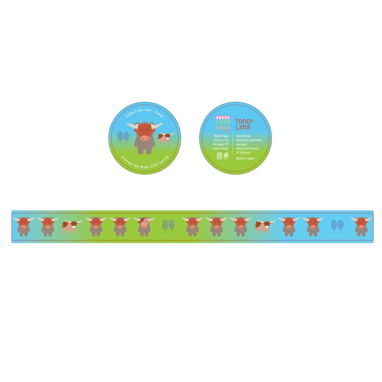 Little Craft Fest X TONO & LIMS Exclusive Washi Tape - Longhorn