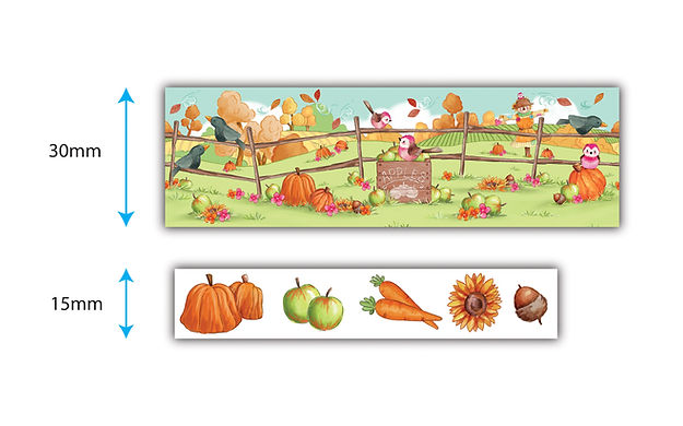 Paquete de 2 cintas washi Happy Harvest