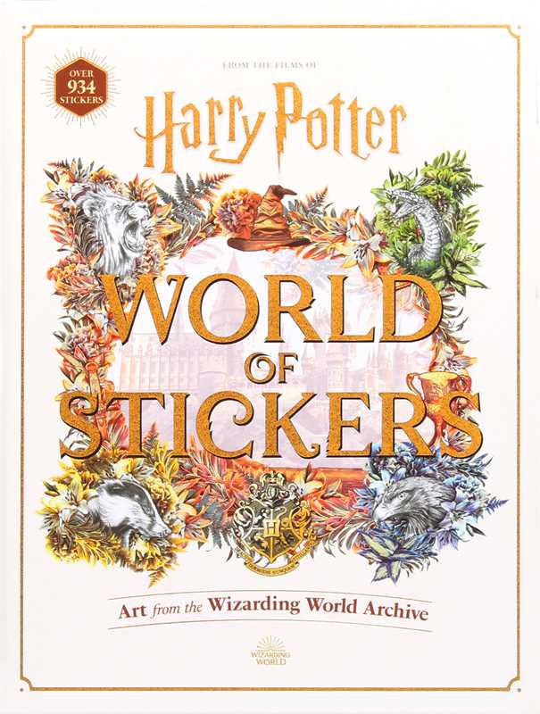 This keepsake book includes more than 934 full-color stickers and showcases unique art inspired by the Harry Potter films.

Create magical decorations and designs with the more than 934 stickers in this collectible book that features Harry Potter film-inspired art! Along with stickers of house crests and banners, Patronus guardians, fantastic beasts, Quidditch equipment, the Yule Ball, images from Diagon Alley—including Weasleys’ Wizard Wheezes and Ollivanders Wand Shop.