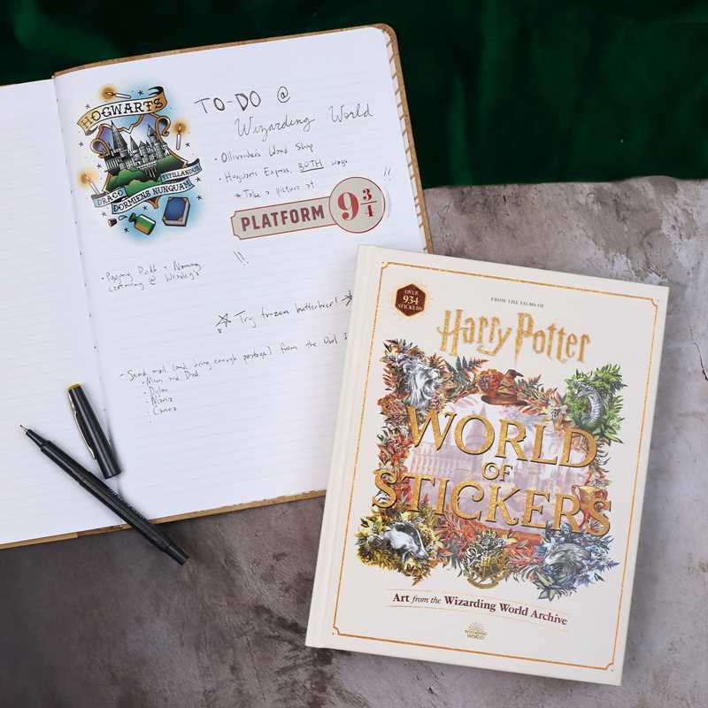 This keepsake book includes more than 934 full-color stickers and showcases unique art inspired by the Harry Potter films.

Create magical decorations and designs with the more than 934 stickers in this collectible book that features Harry Potter film-inspired art! Along with stickers of house crests and banners, Patronus guardians, fantastic beasts, Quidditch equipment, the Yule Ball, images from Diagon Alley—including Weasleys’ Wizard Wheezes and Ollivanders Wand Shop.