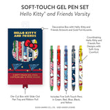 Hello Kitty® and Friends are bringing the scholastic flair! This five-pen set features soft-touch barrels for an extra-comfy grip, plus adorable artwork and smooth-flowing ink in green, red, blue, black, and yellow. It's the perfect addition to Hello Kitty study supplies, Sanrio® writing sets, or everyday student essentials. Plus, it makes a great gift for stationery lovers, coworkers, Sanrio fans, and more!