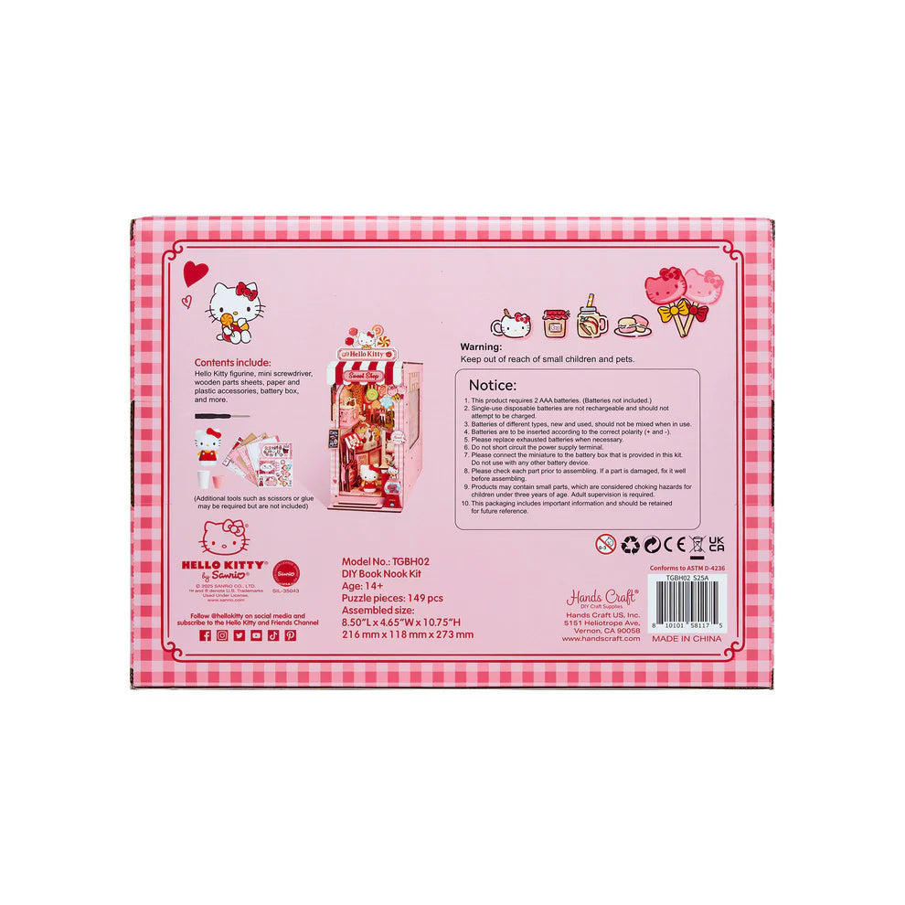 Step into a sugary dream with this irresistibly charming book nook kit, featuring Hello Kitty herself in a candy shop that's overflowing with sweetness and delight! From candy jars lining the shelves to pastel goodies peeking out from every corner, this magical miniature world is bursting with adorable, mouthwatering details.
And the showstopper? A dazzling lollipop chandelier that hangs like a crown jewel above the shop, casting a whimsical glow over the entire scene. It's a heart-melting centerpiece that 