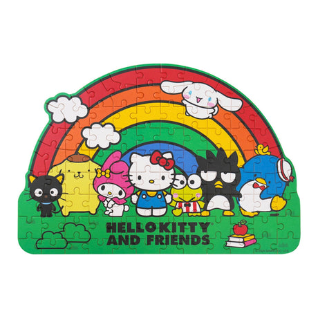 Discover the charm of the Hello Kitty Wooden Jigsaw Puzzle: Hello Kitty Rainbow (92pcs). Officially licensed by Sanrio, this delightful puzzle features the iconic Hello Kitty surrounded by a vibrant rainbow. Crafted from high-quality wood, the 92 pieces offer a satisfying challenge for all ages 8+. Perfect for Hello Kitty enthusiasts, this puzzle is an ideal gift for any occasion. Immerse yourself in the joy of assembling this adorable puzzle and bring Hello Kitty to life!