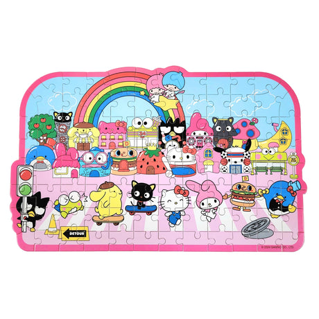 Discover joy with the Hello Kitty Wooden Jigsaw Puzzle: Street with Shops (94pcs). This officially licensed Sanrio product features iconic Hello Kitty in 94 vibrant wooden pieces. Crafted for durability and a seamless fit, it's a delightful challenge for fans of all ages 8+. Embrace positivity and bring Hello Kitty to life with this charming puzzle – perfect for relaxation and family fun. Display your completed masterpiece proudly and celebrate the timeless appeal of Hello Kitty.