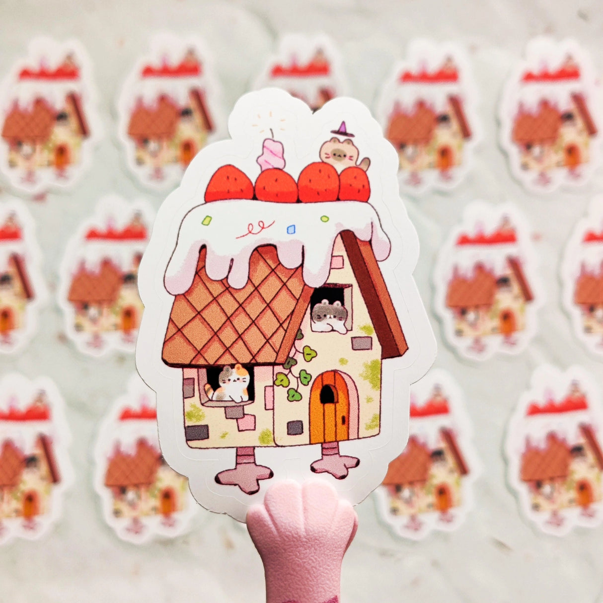 This is a glossy vinyl die-cut paper sticker, illustrated and made in-house by me. It's waterproof and ideal for decorating hard surfaces like laptops, water bottles, and phone cases, adding a cute touch to your belongings.

Material: premium glossy waterproof vinyl
