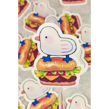 This is a glossy vinyl die-cut paper sticker, illustrated and made in-house by me. It's waterproof and ideal for decorating hard surfaces like laptops, water bottles, and phone cases, adding a cute touch to your belongings.

Material: premium glossy waterproof vinyl
