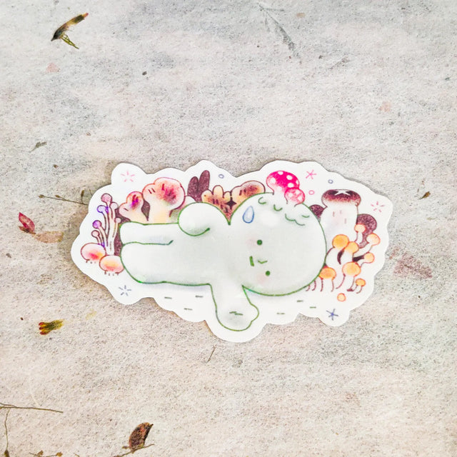 This is a glossy vinyl die-cut paper sticker with holographic features, illustrated and made in-house by me. It's waterproof and ideal for decorating hard surfaces like laptops, water bottles, and phone cases, adding a cute touch to your belongings.&nbsp;

Material: premium glossy waterproof vinyl