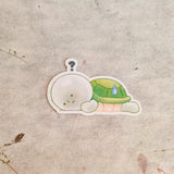 This is a glossy vinyl die-cut paper sticker with holographic features, illustrated and made in-house by me. It's waterproof and ideal for decorating hard surfaces like laptops, water bottles, and phone cases, adding a cute touch to your belongings.&nbsp;

Material: premium glossy waterproof vinyl