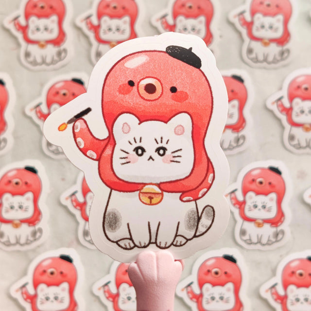 This is a glossy vinyl die-cut paper sticker, illustrated and made in-house by me. It's waterproof and ideal for decorating hard surfaces like laptops, water bottles, and phone cases, adding a cute touch to your belongings.&nbsp;

Material: premium glossy waterproof vinyl