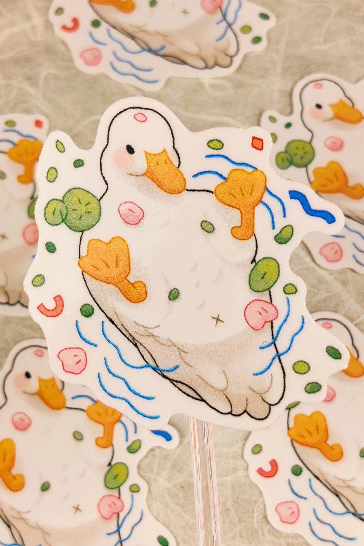 This is a glossy vinyl die-cut paper sticker, illustrated and made in-house by me. It's waterproof and ideal for decorating hard surfaces like laptops, water bottles, and phone cases, adding a cute touch to your belongings.&nbsp;

Material: premium glossy waterproof vinyl