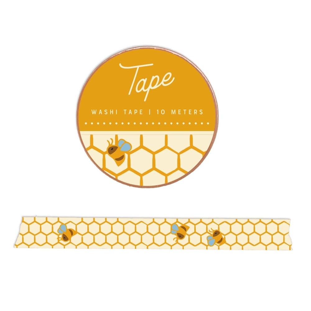 Bring a little buzz to your crafts with our Honeycomb Bee Washi Tape. Perfect for planners, scrapbooks, cards, or gift wrapping, this durable yet removable tape features a sweet honeycomb and bee pattern.

Additional Details:
- 15 mm width
- 10 m length