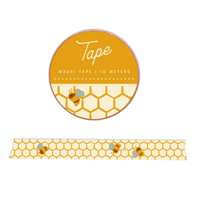 Bring a little buzz to your crafts with our Honeycomb Bee Washi Tape. Perfect for planners, scrapbooks, cards, or gift wrapping, this durable yet removable tape features a sweet honeycomb and bee pattern.

Additional Details:
- 15 mm width
- 10 m length