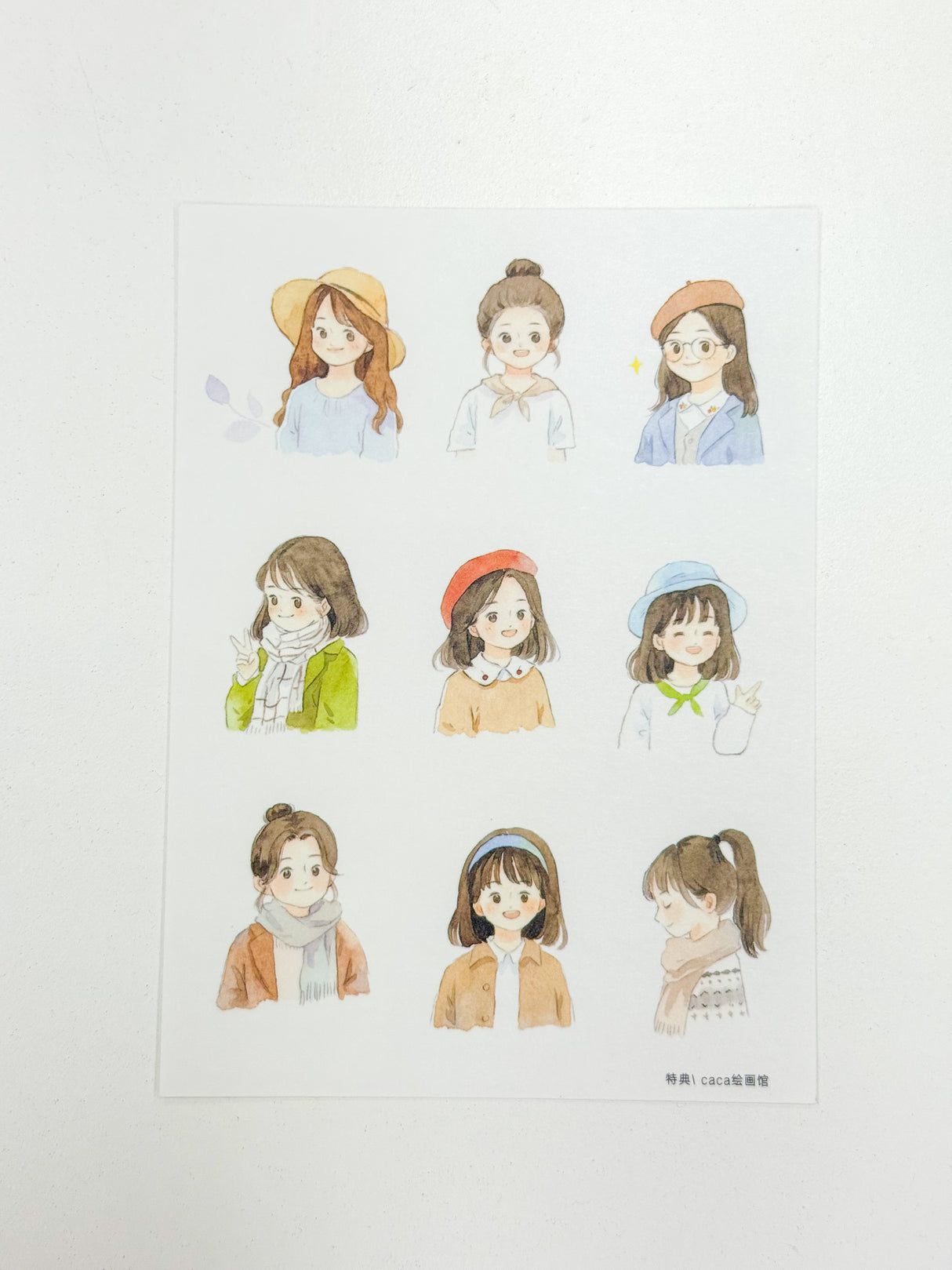 Hello Girl Sticker Sheet A6