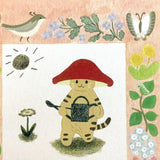 4legs Postcard - Mushroom Cats Spring