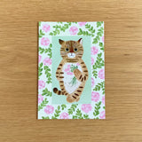4legs Postcard - Cat in Picture Book #new1 Brown Tabby
