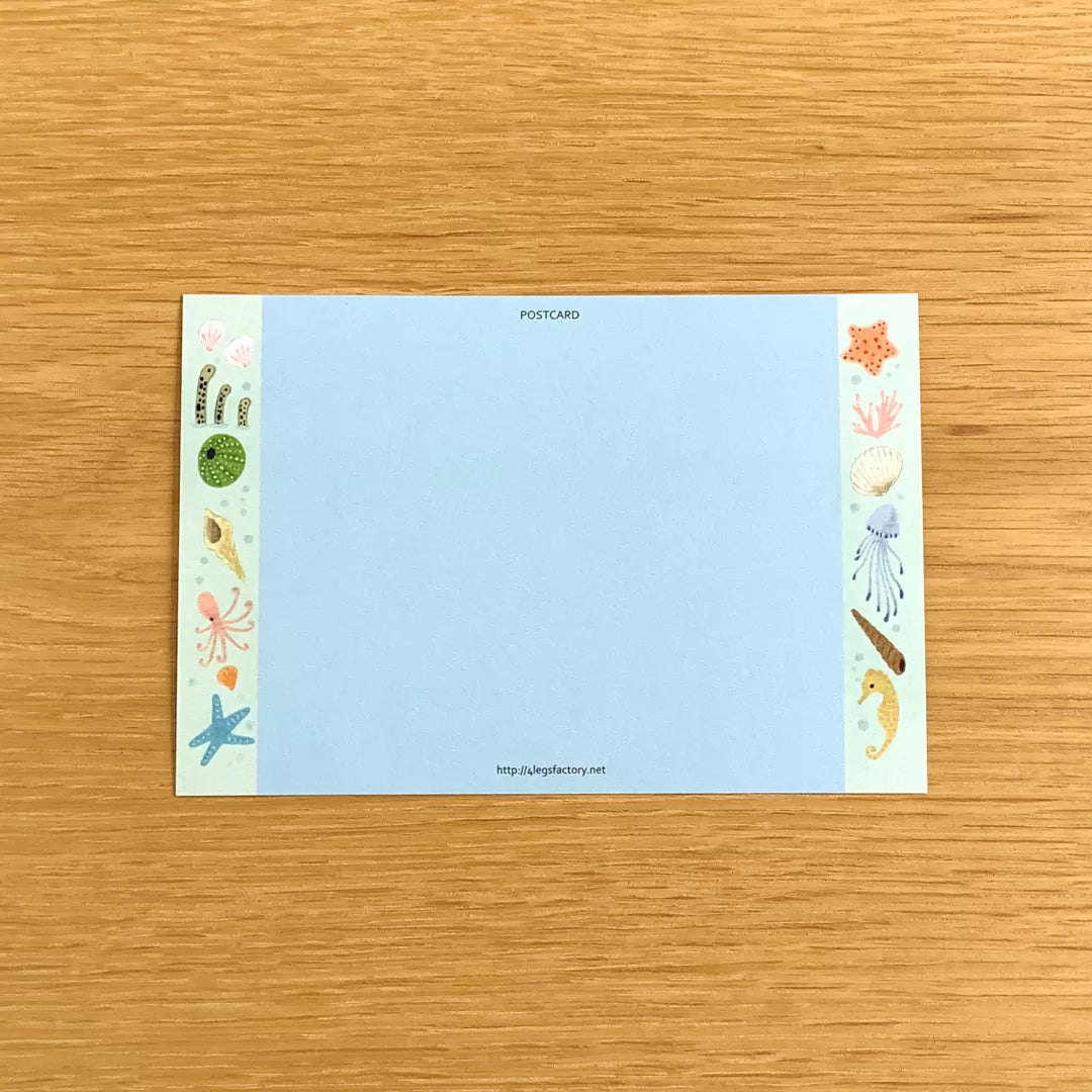 4legs Postcard - Cat in Picture Book #new3 White Cat