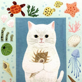 4legs Postcard - Cat in Picture Book #new3 White Cat
