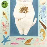4legs Postcard - Cat in Picture Book #new3 White Cat