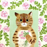4legs Postcard - Cat in Picture Book #new1 Brown Tabby