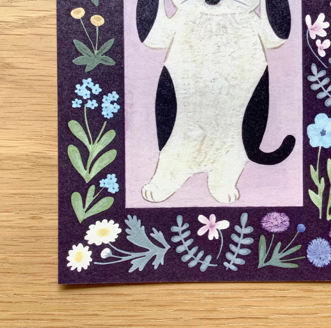 4legs Postcard - Cat in Picture Book #new2 Cow Cat