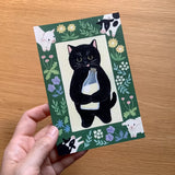 4legs Postcard - Cat in Picture Book #new4 Black Cat