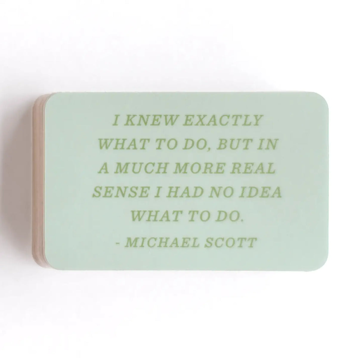 Channel your inner Michael Scott with our I Knew Exactly What To Do Decal Sticker! Inspired by the iconic quote from The Office, this sticker captures the perfect blend of humor and confidence that fans adore. Ideal for adorning your laptop, water bottle, or workspace, it’s a fun reminder to embrace your quirky personality and tackle life's challenges with a smile. It also makes an amusing gift for the Office enthusiasts in your life—whether they’re overachievers, dreamers, or just love a good laugh. Let yo