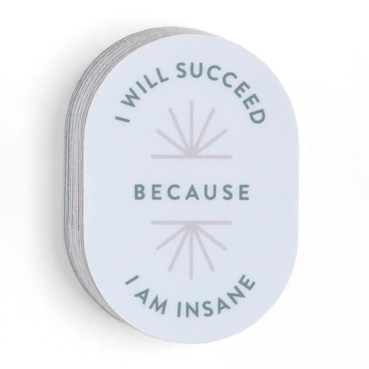 The I Will Succeed Because I Am Insane Decal Sticker brings bold motivation with a wink of humor. Made from durable, waterproof vinyl, this high-quality decal is perfect for laptops, water bottles, planners, notebooks, Kindles, phone cases, and more. The clean typography and graphic details make it a standout accessory for goal-getters, entrepreneurs, students, and creative minds. Easy to apply and built to last, it holds up through busy days and big ideas. A fun and relatable gift for anyone fueled by ambi