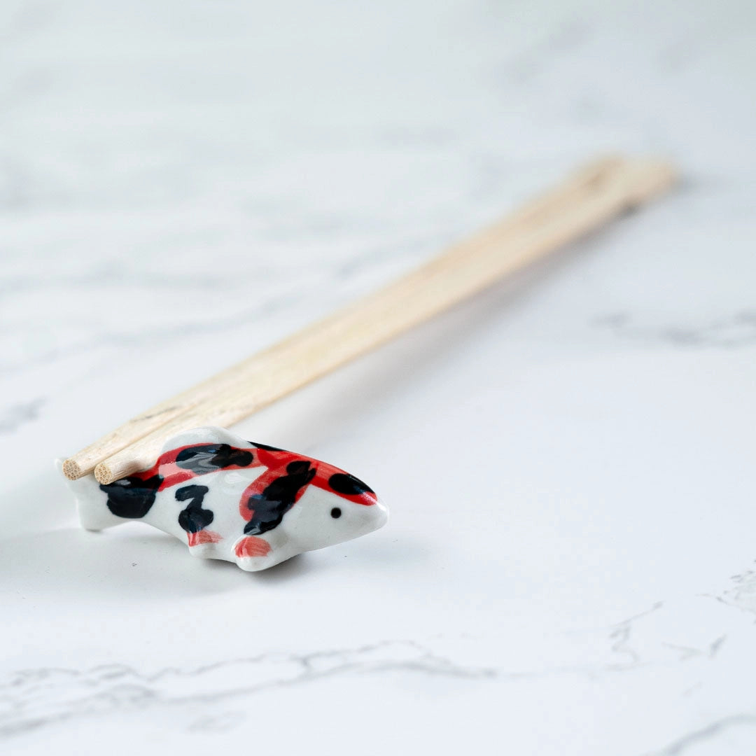 Porcelain Japanese Koi Fish chopstick rest / pen rest.