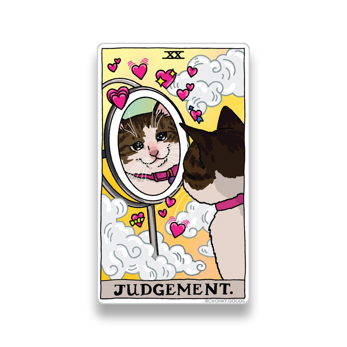 Pegatinas de memes de gatos del Tarot del Juicio (Arcanos Mayores)