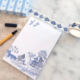 A simple tear away notepad for jotting down to do lists, things to remember, or a short Thank-You note. Illustrated with my version of the popular blue willow china pattern.
