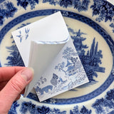 A simple tear away notepad for jotting down to do lists, things to remember, or a short Thank-You note. Illustrated with my version of the popular blue willow china pattern.