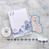 A simple tear away notepad for jotting down to do lists, things to remember, or a short Thank-You note. Illustrated with my version of the popular blue willow china pattern.